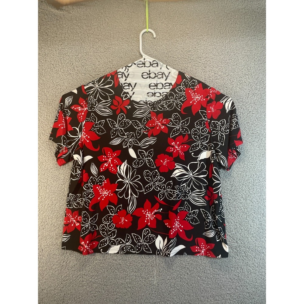 Carol Rose Womens Stretch Short Sleeve Blouse 2X